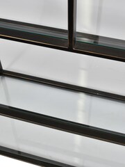 Libra Gilded Dark Bronze Deveraux Metal and Glass Tall Shelving Unit - Image 4 of 6