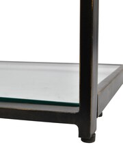 Libra Gilded Dark Bronze Deveraux Metal and Glass Tall Shelving Unit - Image 6 of 6