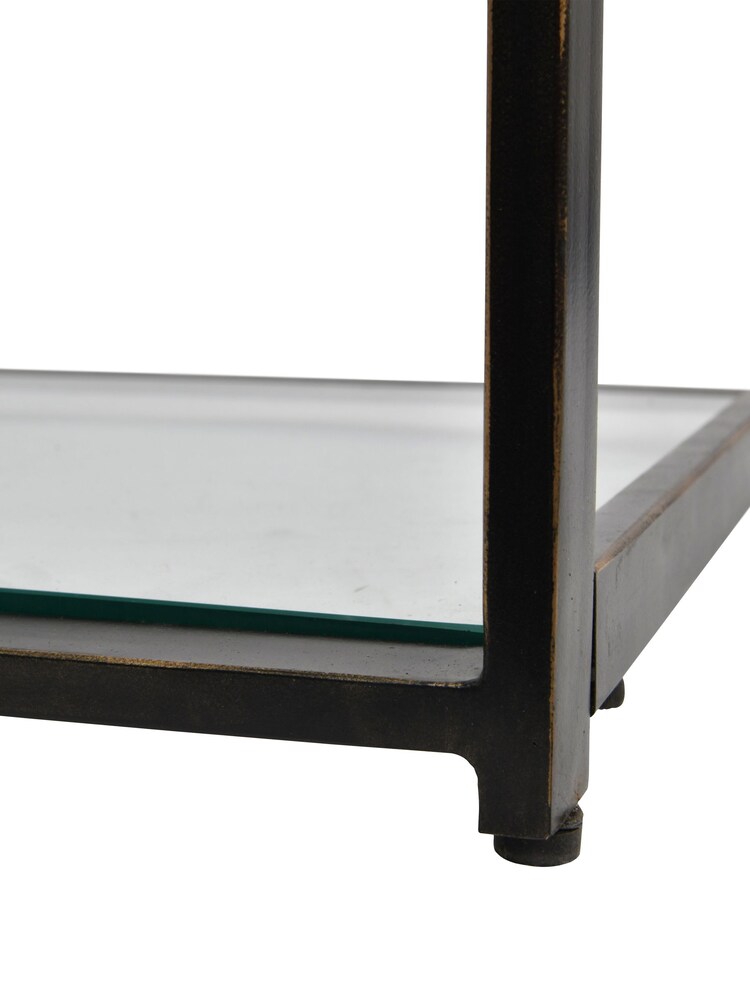 Libra Gilded Dark Bronze Deveraux Metal and Glass Tall Shelving Unit - Image 6 of 6