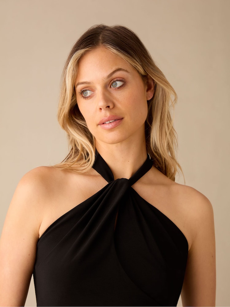 Ro&Zo Black Jersey Halterneck Top - Image 4 of 4