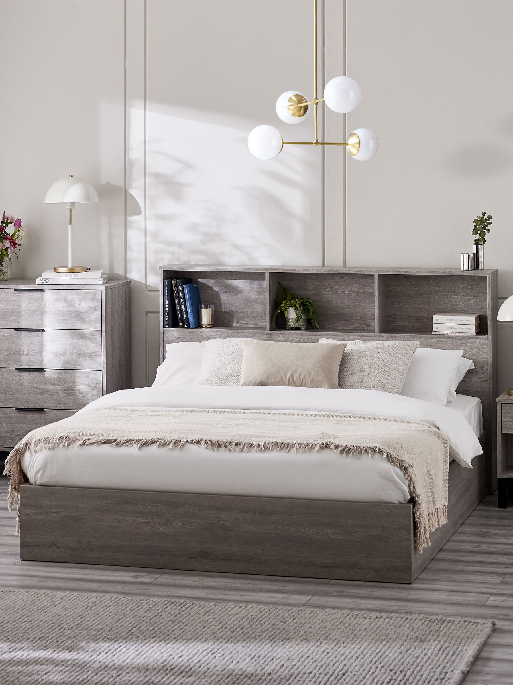 Julian Bowen Bali King Size Grey Oak Storage Ottoman Bed - Easy Click Furniture Assembly - Image 6
