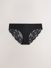 Schwarz - Nahtlose Slips mit Spitzenrückseite im 3er-Pack - Bild 6 von 8