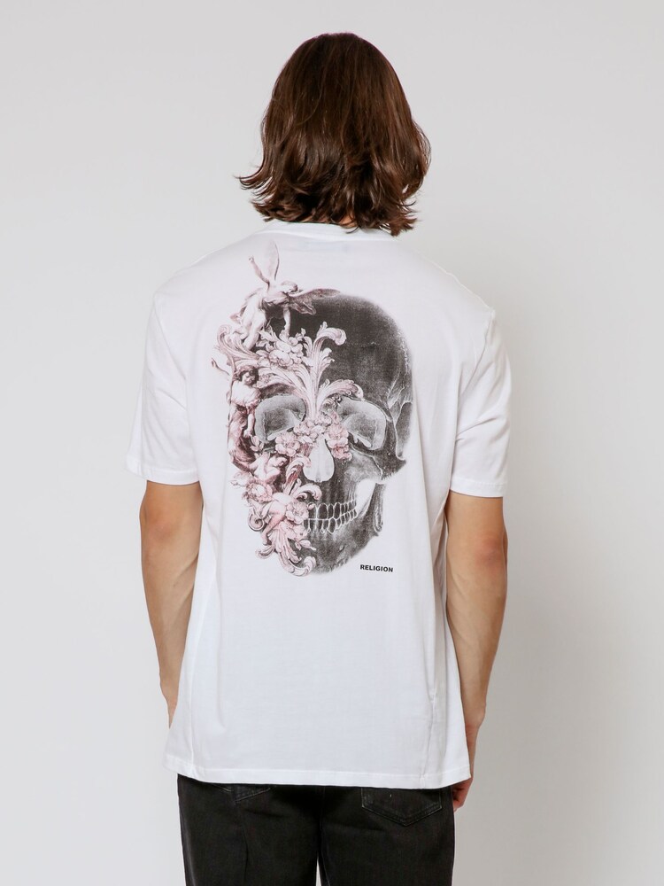Religion White Cherubs Skull 100% Cotton T-Shirt - Image 2 of 4