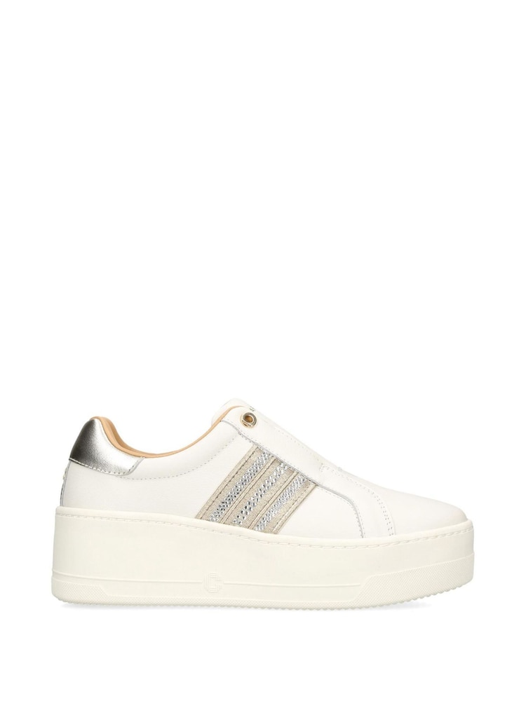 Lacoste New Carvela Sneakers For Ladies STATEMENT ZIP White Lizard