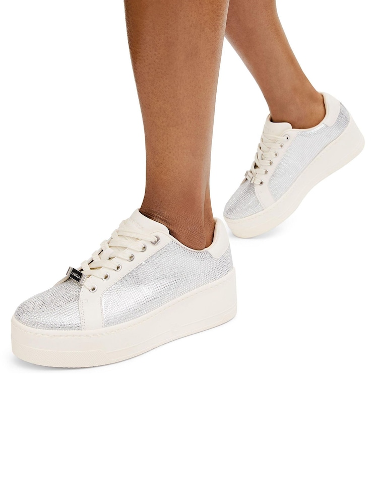 Carvela Silver Chrome Connected Jewel Trainers - Image 1 of 5