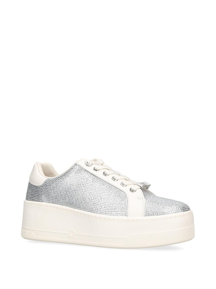 Carvela Silver Chrome Connected Jewel Trainers - Image 5 of 5