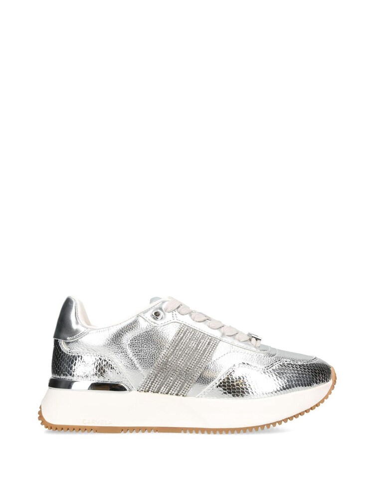 Carvela Silver Chrome Flare Paparazzi Trainers - Image 1 of 4