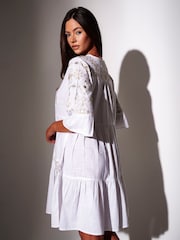 South Beach White Mirror Detail Tie Neck  Dress - Image 4 of 5