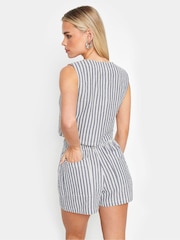 PixieGirl Petite Blue 100% Cotton Stripe Shorts - Image 3 of 5