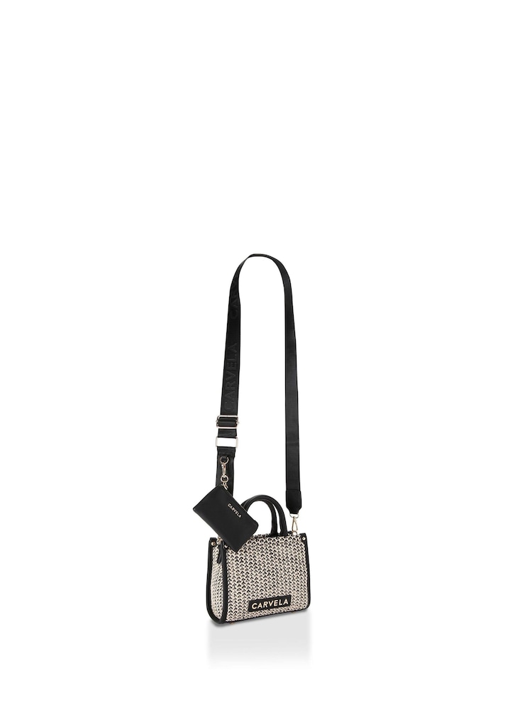 Carvela Pink Sorrento Micro Stripe 100% Cotton Bag - Image 3 of 6