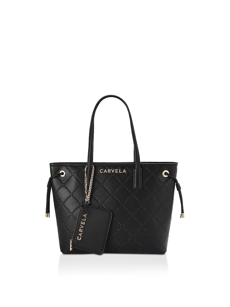 Carvela Quilted Carvela Tote Black Bag - Image 1 of 5 Carvela Quilted Carvela Tote Black Bag - Image 1 of 5