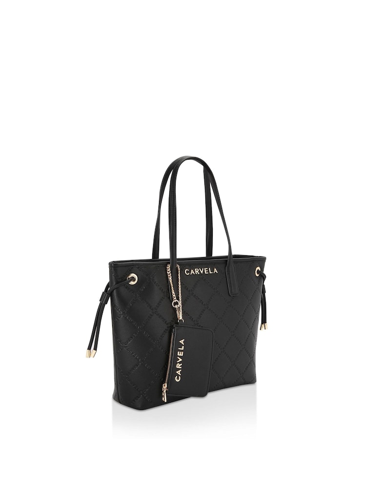 Carvela Quilted Carvela Tote Black Bag - Image 2 of 5 Carvela Quilted Carvela Tote Black Bag - Image 2 of 5