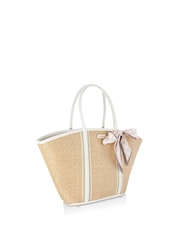 Carvela Nude Straw Scarf Basket Bag - Image 2 of 5