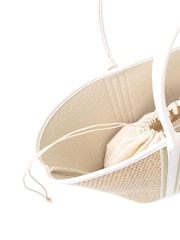 Carvela Nude Straw Scarf Basket Bag - Image 3 of 5