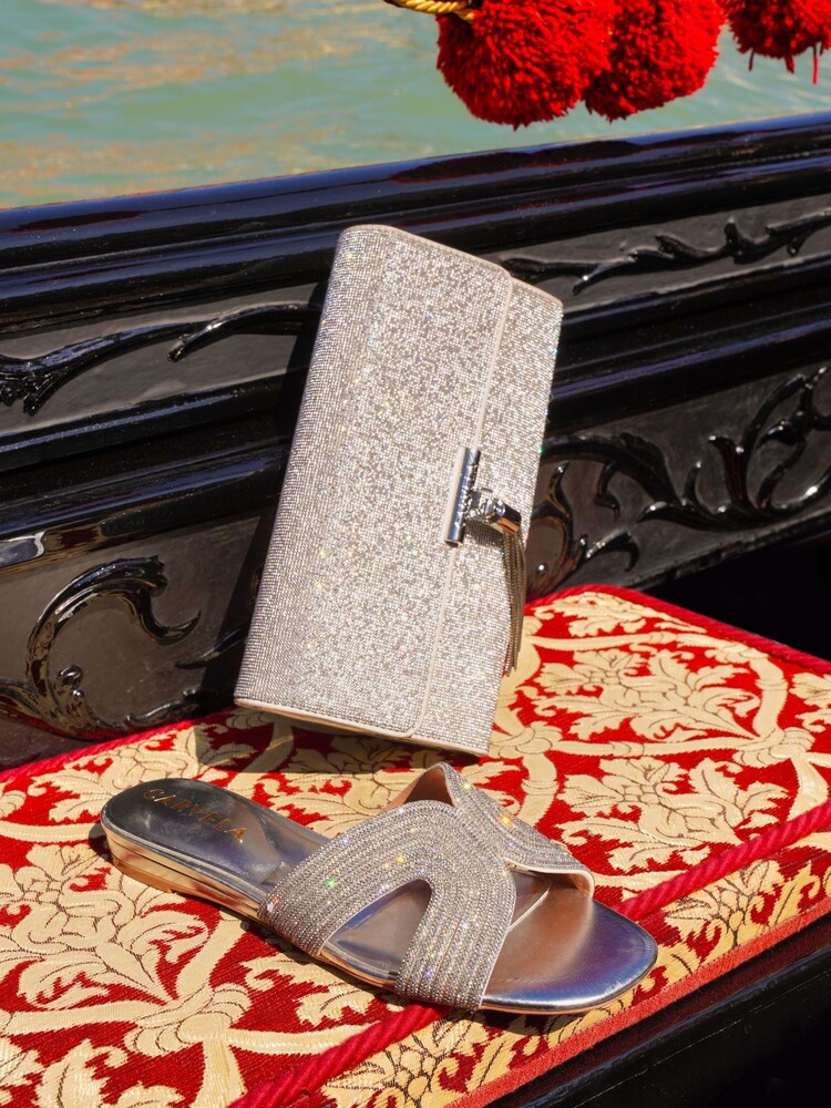 Carvela Silver Chrome Large Gala Clutch Bag - Image 1 of 3