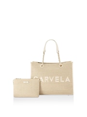 Creme - Carvela Cream Raffia Kettentasche aus Raffia - Bild 3 von 6