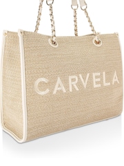 Creme - Carvela Cream Raffia Kettentasche aus Raffia - Bild 4 von 6