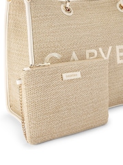 Creme - Carvela Cream Raffia Kettentasche aus Raffia - Bild 6 von 6