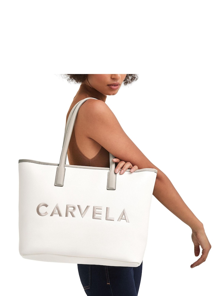 Carvela Cream Large Frame Shopper Bag - Image 5 of 5