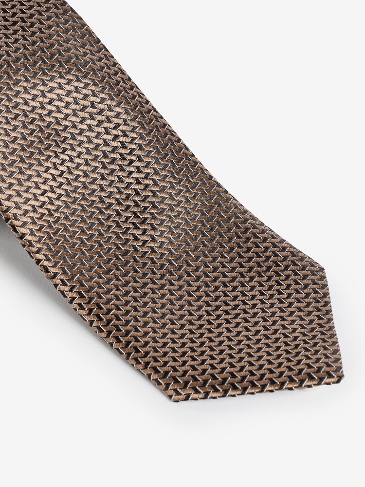 Yellow Gold/Navy Blue Geometric Signature Made In Italy Tie - Image 2 of 4