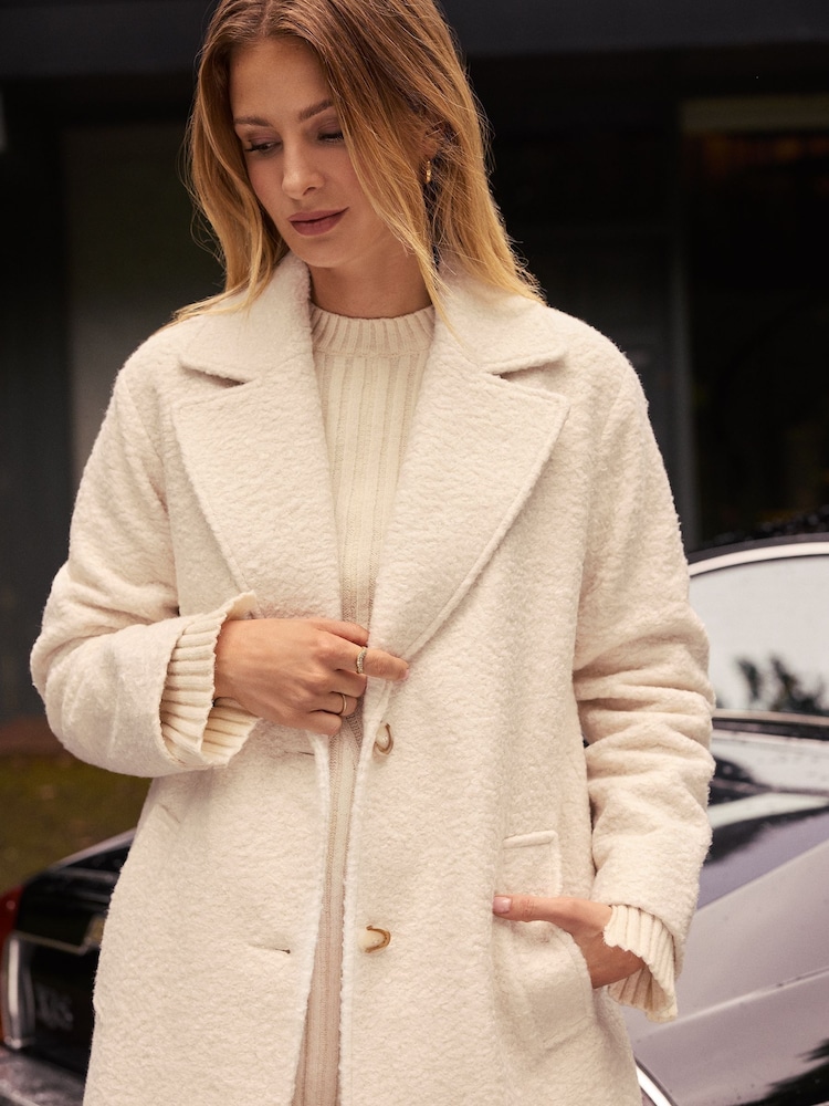 Friends Like These Cream Longline Maxi Coat - Image 2 of 4