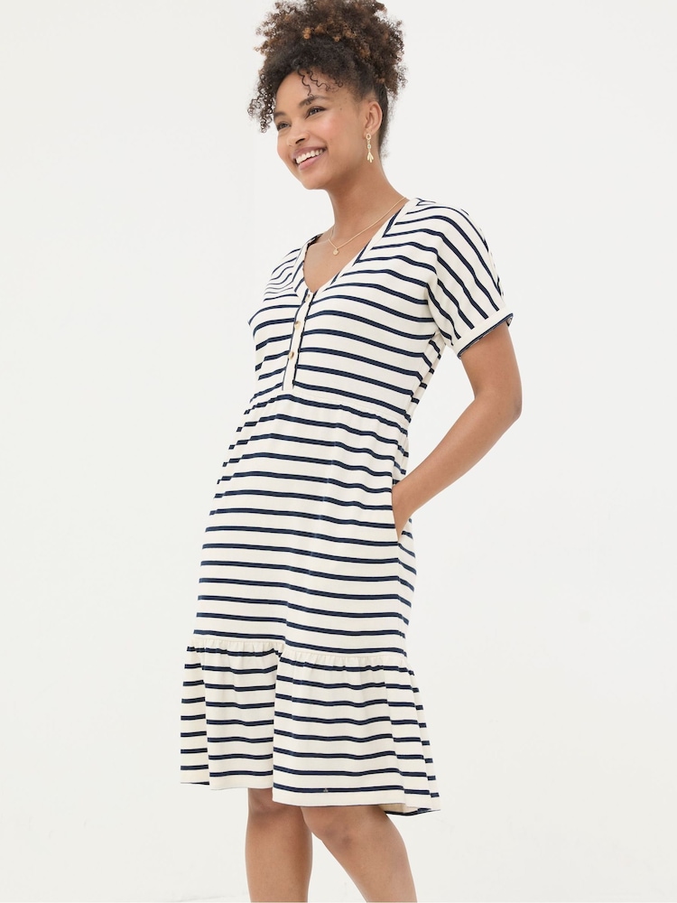 FatFace Natural 100% Cotton Maisey Stripe Jersey Dress - Image 1 of 4 FatFace Natural 100% Cotton Maisey Stripe Jersey Dress - Image 1 of 4