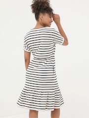 FatFace Natural 100% Cotton Maisey Stripe Jersey Dress - Image 2 of 4