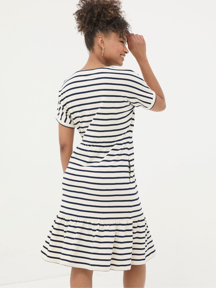 FatFace Natural 100% Cotton Maisey Stripe Jersey Dress - Image 2 of 4 FatFace Natural 100% Cotton Maisey Stripe Jersey Dress - Image 2 of 4