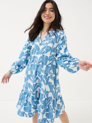 FatFace Amy Blue Med Geo Dress - Image 1 of 7