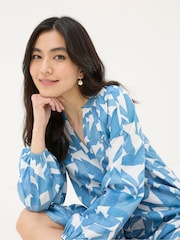 FatFace Amy Blue Med Geo Dress - Image 6 of 7