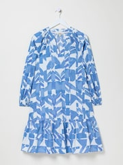 FatFace Amy Blue Med Geo Dress - Image 7 of 7