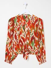 FatFace Margot Orange Paradise Ikat Blouse - Image 5 of 5