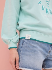 FatFace Judes Green Crew Sweatshirt - Image 3 of 5