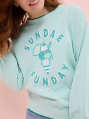 FatFace Judes Green Crew Sweatshirt - Image 4 of 5