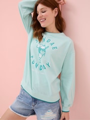 FatFace Judes Green Crew Sweatshirt - Image 5 of 5