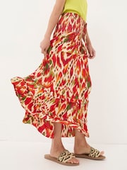 FatFace Tegan Orange Paradise Ikat Maxi Skirt - Image 3 of 6