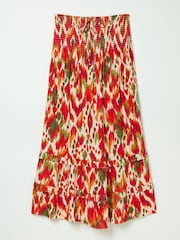 FatFace Tegan Orange Paradise Ikat Maxi Skirt - Image 6 of 6