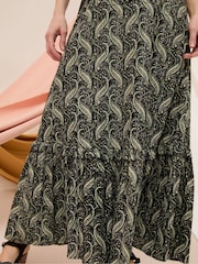 FatFace Vita Black Paisley Maxi Skirt - Image 4 of 7