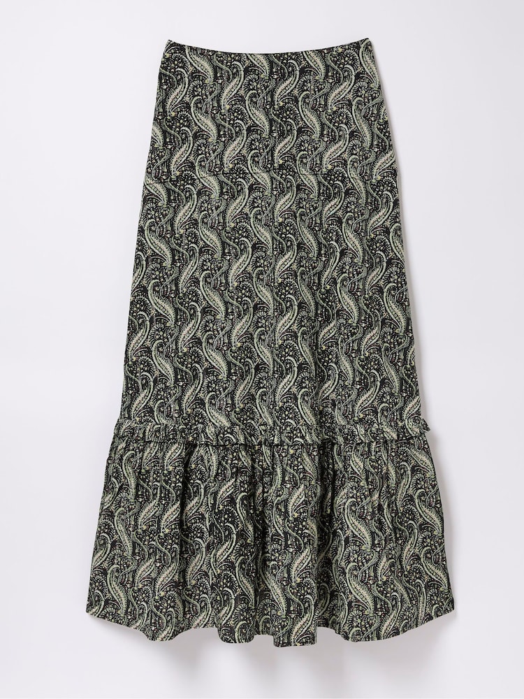 FatFace Vita Black Paisley Maxi Skirt - Image 7 of 7