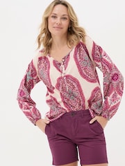 FatFace Ishana Purple Detail Paisley Blouse - Image 1 of 5