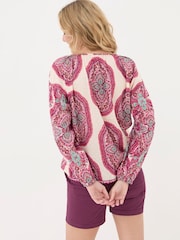 FatFace Ishana Purple Detail Paisley Blouse - Image 2 of 5