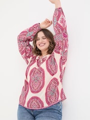FatFace Ishana Purple Detail Paisley Blouse - Image 3 of 5