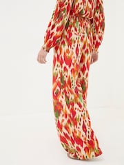 FatFace Ines Orange Paradise Ikat Wide Leg Trousers - Image 2 of 5
