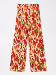 FatFace Ines Orange Paradise Ikat Wide Leg Trousers - Image 5 of 5