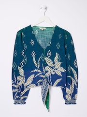 FatFace Margot Blue Ombre Leaves Blouse - Image 6 of 6