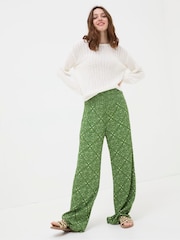 FatFace Leila Green Geo Marks Palazzo Trousers - Image 3 of 5