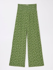 FatFace Leila Green Geo Marks Palazzo Trousers - Image 5 of 5