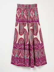 FatFace Jayla Purple Detail Paisley Maxi Skirt - Image 5 of 5