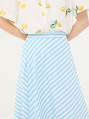 FatFace Judes Blue Robyn Striped Midi Skirt - Image 3 of 5