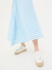 FatFace Judes Blue Robyn Striped Midi Skirt - Image 4 of 5